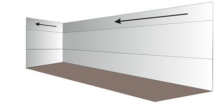 Starting at the door run a couple of strips of double sided tape side by side the full height of the container.